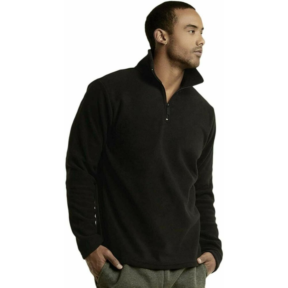 Knocker Men's Polar Fleece Quarter Zip Pullover Jacket Size Small Black NEW NWT